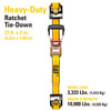 Cat Heavy Duty Ratchet Tie Down w/Patented 2-in-1 Hook-27'x2" (3300/10000) 980070N